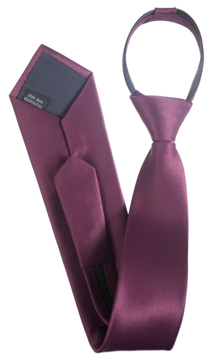 Pre - Tied Zipper Necktie for Men and Kids - 100% Deluxe Microfiber Polyester - Tuxgear