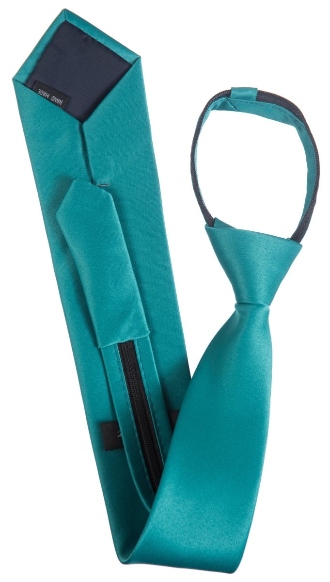 Pre - Tied Zipper Necktie for Men and Kids - 100% Deluxe Microfiber Polyester - Tuxgear