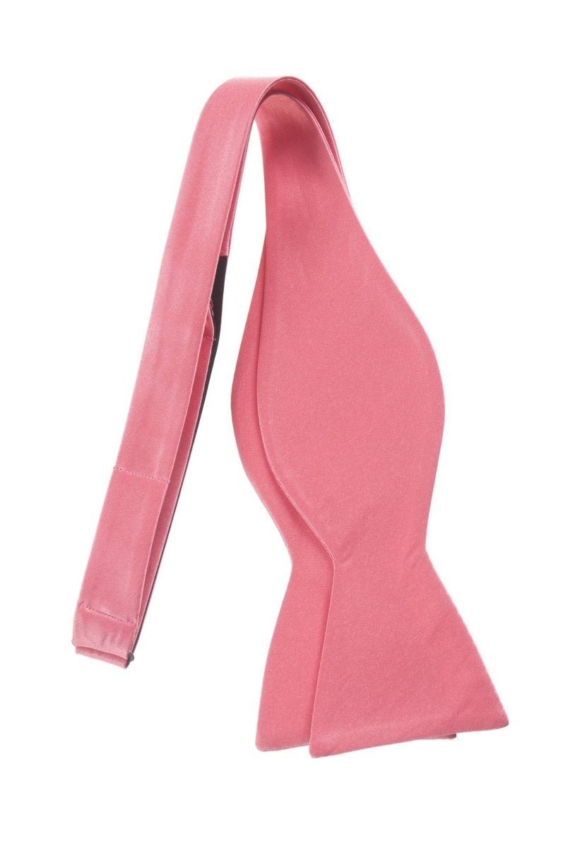 Satin Self Tie Bow Tie with Adjustable Neck Strap for Wedding Prom - Tuxgear